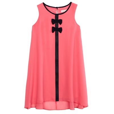 bluezoo Girls' pink bow applique sleeveless dress